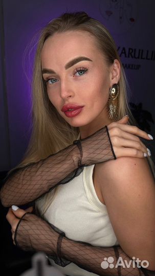 Перманентный макияж татуаж брови губы модели