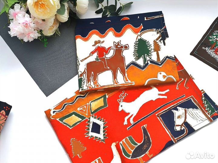 Отрез ткани ретро винтаж 2 шт