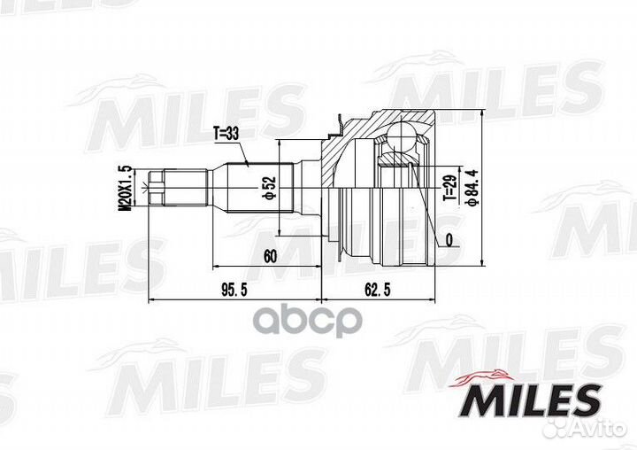 ШРУС наружный daewoo lanos/espero 1.5/2.0 95