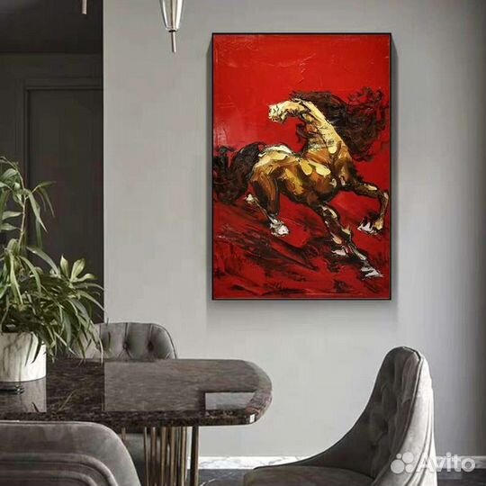 Современная картина маслом лошадь