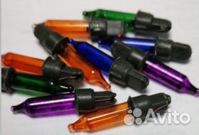 Лампа для гирлянд свеча, цветные (упаковка 10шт)