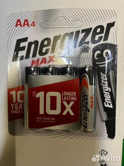 Energizer, батарейка алкалиновая, размер аа, ааа