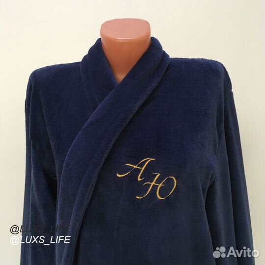 Плюшевый халат с именной вышивкой на заказ