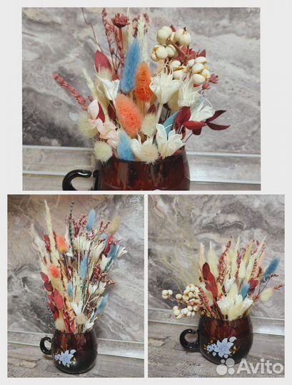 Композиции и букеты из сухоцветов