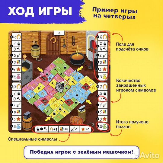 2 шт. Настольная игра 'Битва за цвет', 2-4 игрока