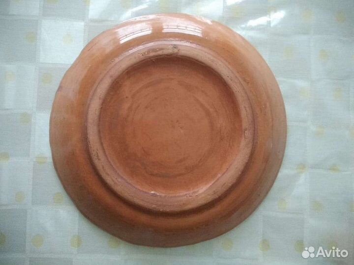 Блюдо глиняное глазурованное, производство СССР