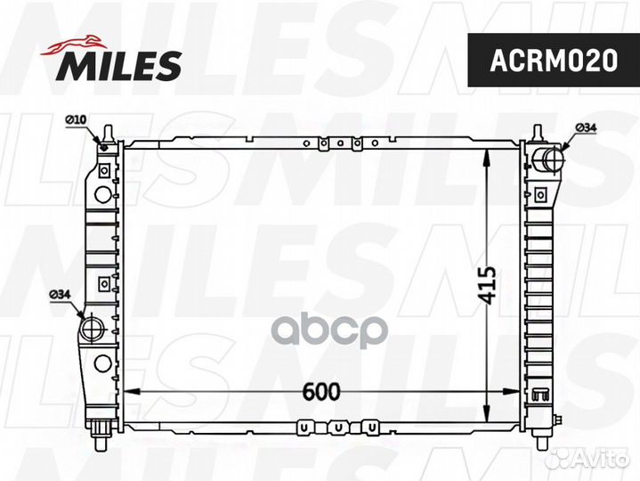 Радиатор chevrolet aveo 1.2/1.4 M/T 06- acrm020