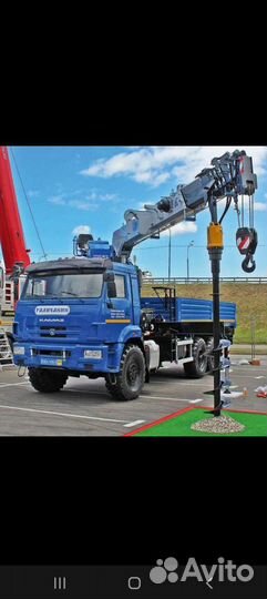 Кран манипулятор 8 тонн, Люлька, ямобур