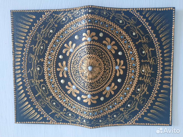 Обложка на паспорт кожаная, ручная работа