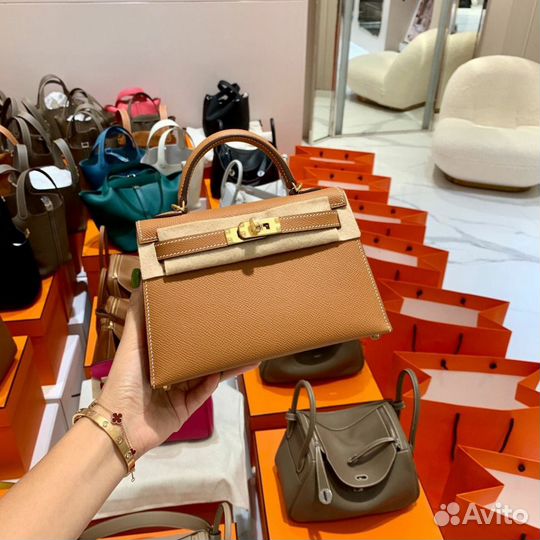 Сумка hermes kelly mini кожа Hass epsom