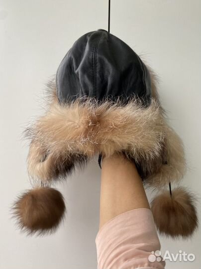 Шапка ушанка мех песец 54-55