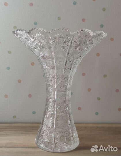 Ваза хрустальная Богемия снежинка СССР