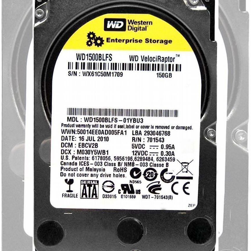 [WD1500AHFD] Жесткий Диск Western Digital Wd1500blfs 150gb Sata Wd1500ahfd