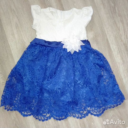 Нарядные синие платья на 86-98, 98-110