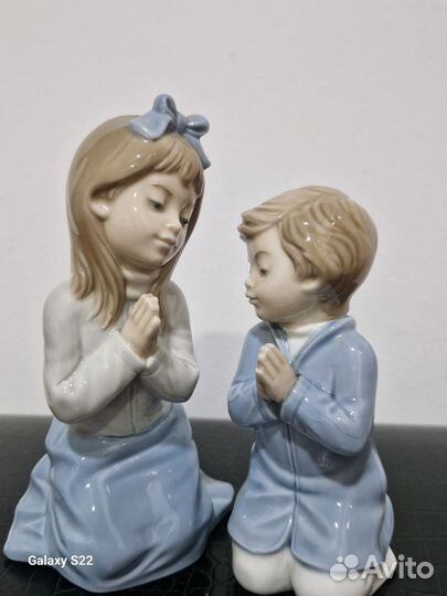 2 Фарфор. статуэтки Nao DE Lladro Дети молятся Ф