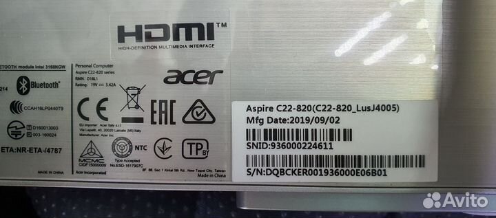 Корпус моноблока Acer Aspire C22-820