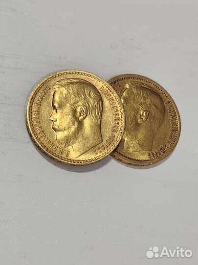 Золотая монета Николай 2
