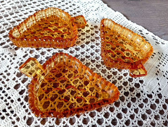 Хрусталь Bohemia. Цветные розетки. Чехословакия