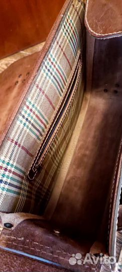 Винтажный кожаный чемодан сумка
