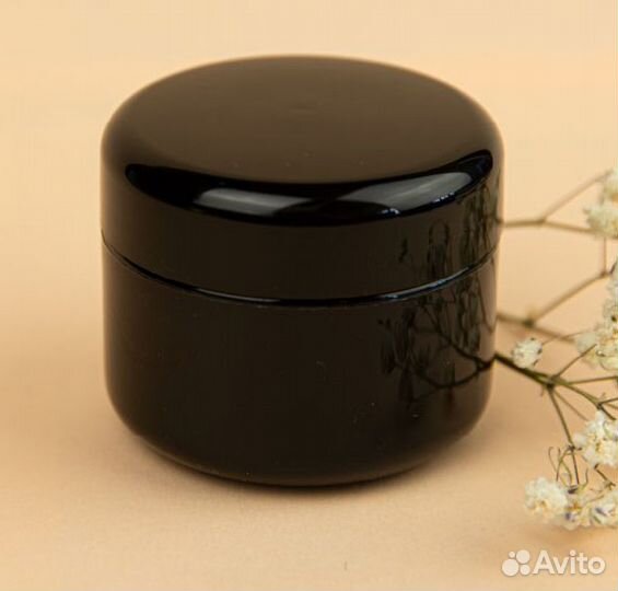 Пластиковые баночки для косметики чёрного цвета