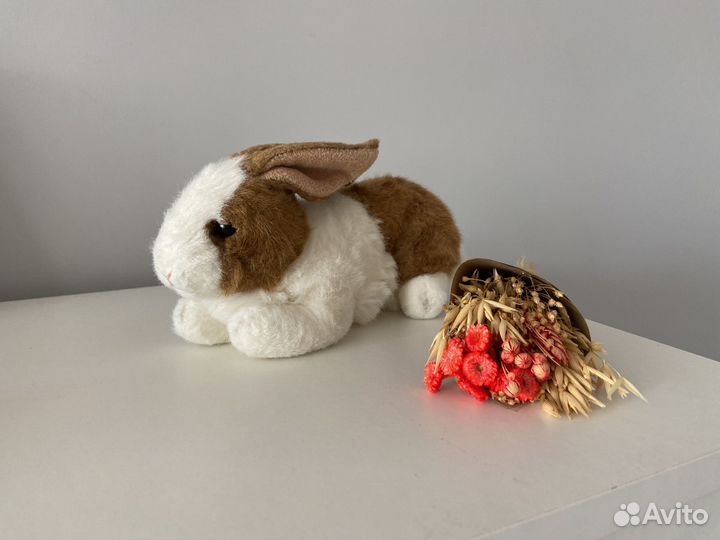 Мягкая игрушка кролик зайчик aurora белый