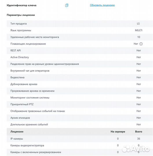 Сервер видеонаблюдения Macroscop- 36 лицензий LS