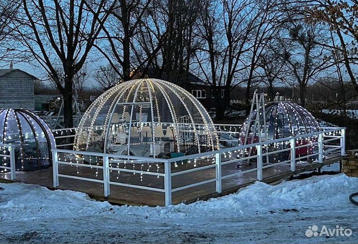 Круглая беседка Иглу для ресторана и глэмпинга