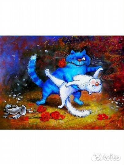 Картины по номерам Paintboy Синий кот. Танго 40*50