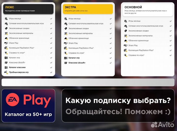 Аренда игр подписка PS Plus Extra каталог