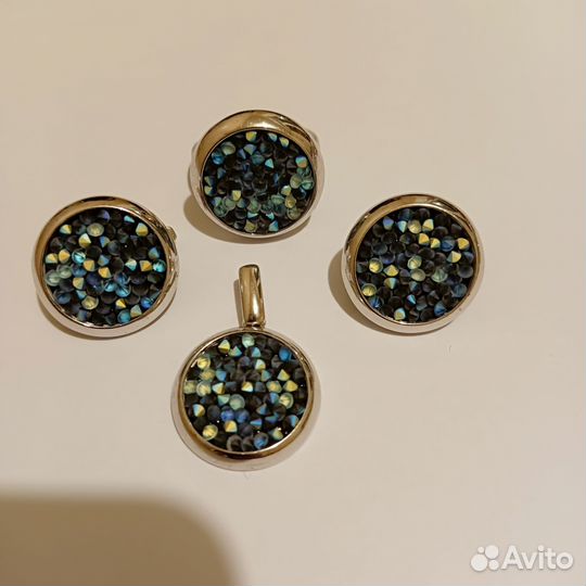 Наборы из серебра серьги и кольцо
