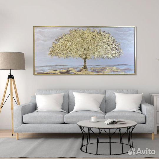 Картина маслом золотое дерево