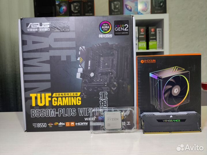 Комплект Ryzen 5 5600x+b550+32gb ddr4+кулер