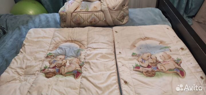 Комплект люлька-переноска,одеяло-конверт,коврик