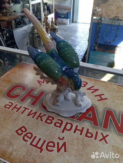 Фарфоровая статуэтка попугай Германия
