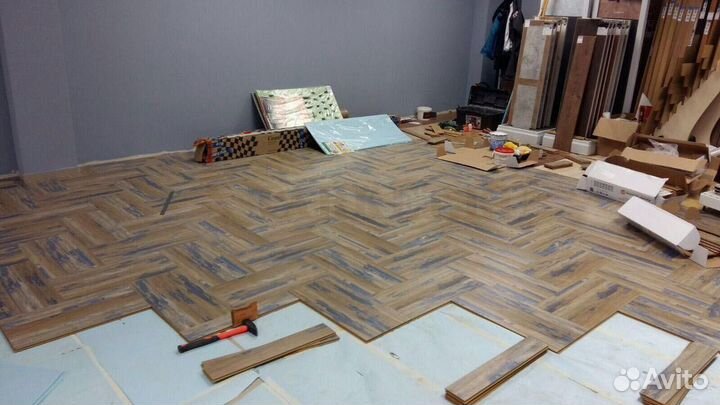 Укладка ламината,кварцвенила,линолеума