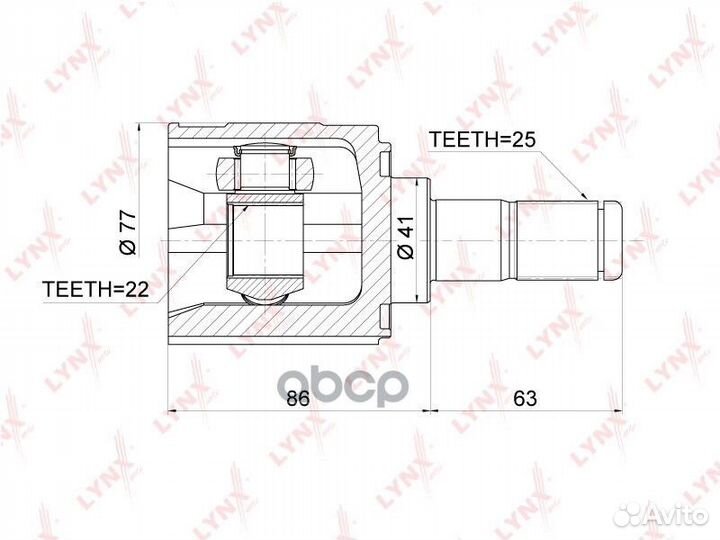 Шрус внутренний hyundai Solaris 1.4-1.6 10 KI