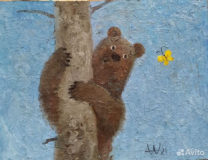 Картина для детской комнаты Медведь 25х30