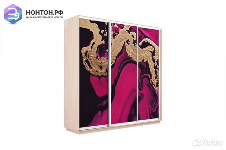 Шкаф-купе 3-х дверный Нонтон фото №1005 / дуб моло