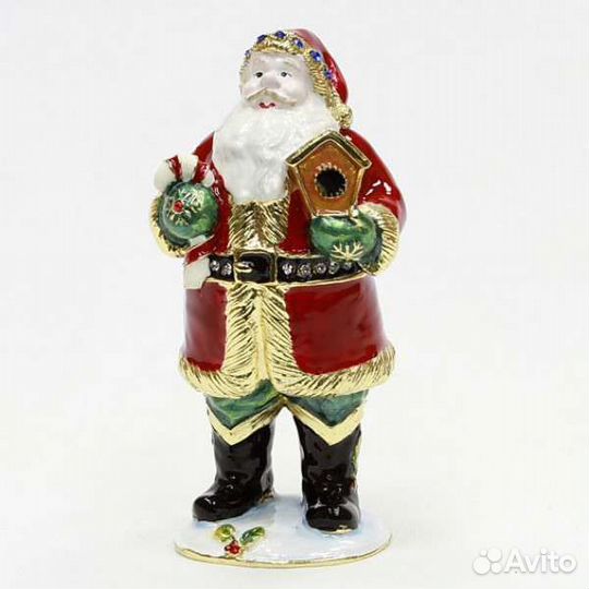 Шкатулка со стразами Новый год Дед Мороз Ёлка