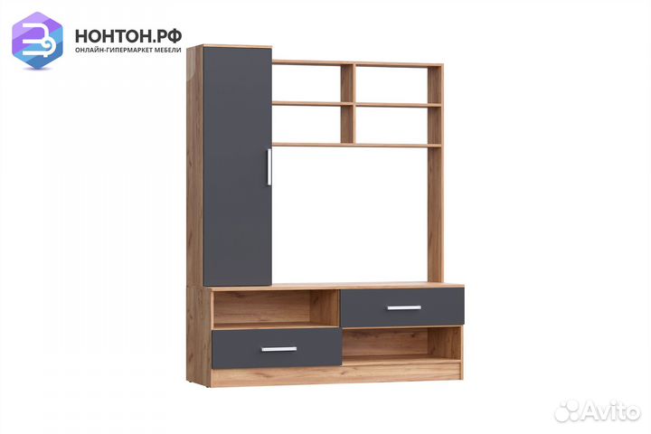 Центральная секция Мартина графит / дуб крафт