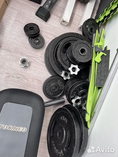 Гантели штанга и скамья