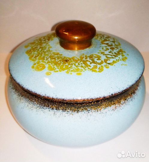 Сахарница/конфетница. Латунь в эмали. Винтаж