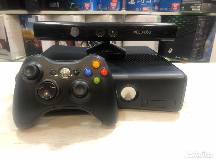 X-Box 360 Slim 320gb + Kinect + 103 игры