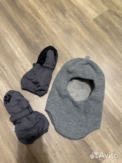 Шапка 50-52 + варежки Краги 3-4 года