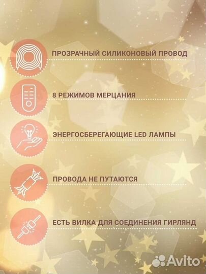 Новая гирлянда 3 х 3, 1.8*1.8, 3 х 2