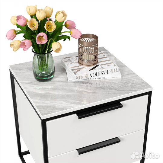 Норд лд.677020.000 Тумба прикроватная (Белый/Стату