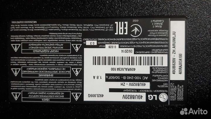 Запчасти для телевизора Lg 49 ub820v-zh плата