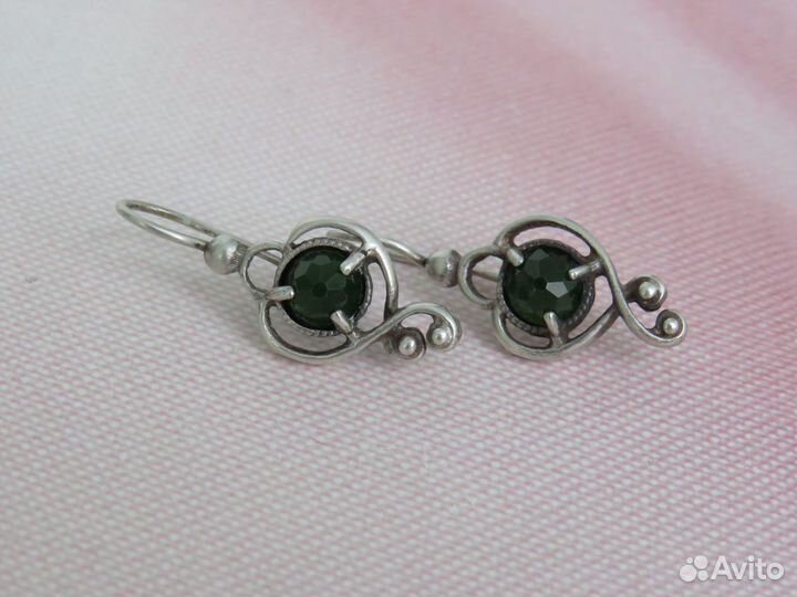 Серебряные серьги Серебро Русские самоцветы СССР