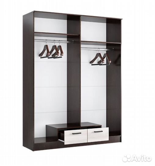 Шкаф распашной 1,6 метра Ясень шимо