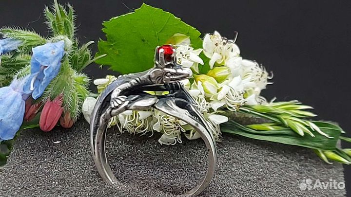 Винтажное кольцо, Ящерка, серебро 925
